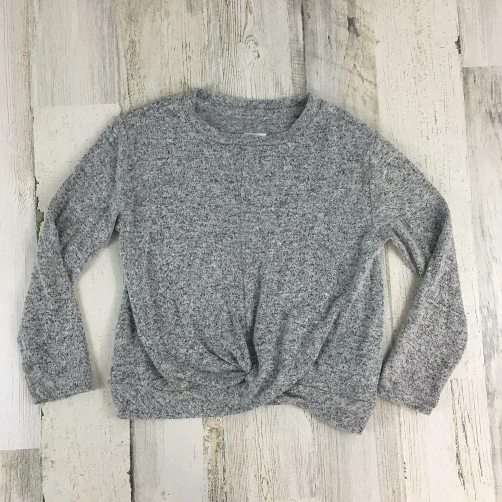 Gap Kids Girls Softspun Twist Front Sweater Gray Size XS 4 5